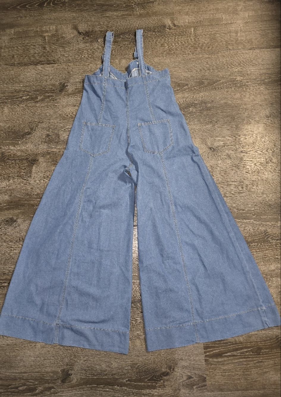 SHEIN Curve Blue Denim Wide-Leg Corset Jumpsuit Sz 1X - Picture 6 of 13